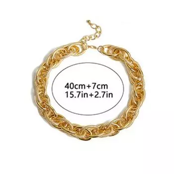 Панк-чокер, ожерелье, воротник, хип-хоп, тяжелый металл, толстая цепь, ожерелье, цепочка, подарки золотой