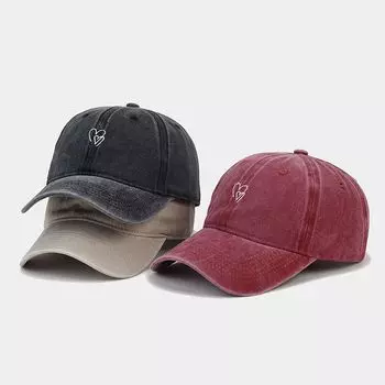 Панк-готическая бейсболка с двойным сердцем и вышивкой для мужчин и женщин, хлопковая бейсболка Snapback, солнцезащитные шляпы для спорта на открытом воздухе, шляпа в стиле хип-хоп 56-60cm