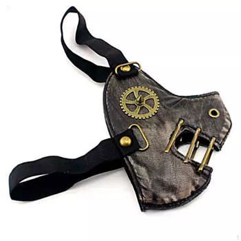 Панк искусственная кожа маска шестерни заклепки ветрозащитная готическая уличная мода байкер