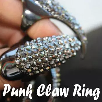 Панк-кольцо Готические украшения Накладные ногти Кольцо на палец Изгиб кончика пальца M чёрный