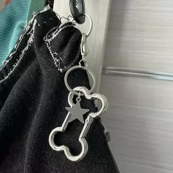 Панк Крутой брелок для ключей Bone Star Bag Подвеска Аксессуары Готические украшения Гранж Брелки Милые