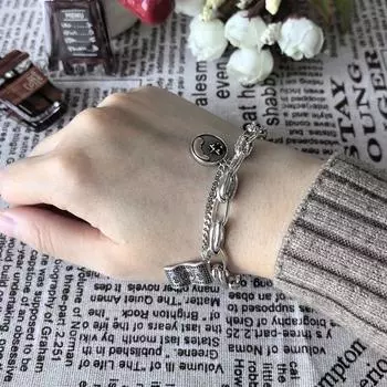 Панк-крутые мужские и женские аксессуары, модный браслет, многоэлементный, винтажный, с долларовой биркой, звездами и луной, повседневные, роскошные ювелирные изделия