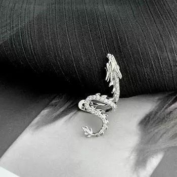 Панк Крутые серьги-драконы, ювелирные изделия, персонализированные серьги-манжеты в виде дракона для девушек и мужчин, Kpop, изящные клипсы для ушей, преувеличенные украшения onesize