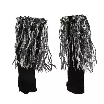 Панк кружевные перчатки без пальцев эластичные блестящие пайетки рукава кисточки нарукавники аксессуары для одежды серый