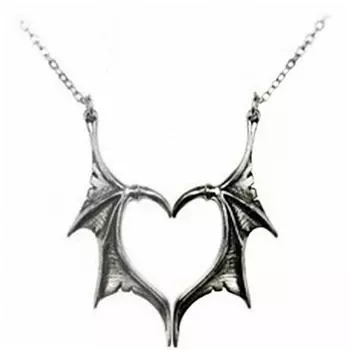 Панк крылья летучей мыши любовь пара кулон ожерелье дьявол сращивание ожерелье регулируемое украшение для вечеринки модные украшения для взрослых