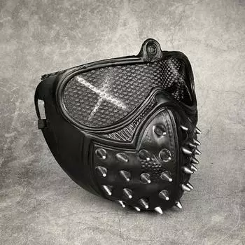 Панк-маска Хэллоуин Одевание Маска Демона Риветгрим Жнецная маска Крутая маска One Size чёрный