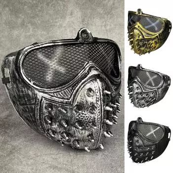 Панк-маска Хэллоуин Одевание Маска Демона Риветгрим Жнецная маска Крутая маска One Size чёрный