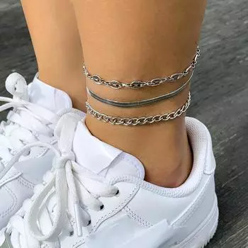 Панк-металлическая цепочка из змеиной кости, браслет для женщин, индивидуальный браслет, набор серебряный