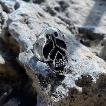 Панк-мода скелет винтажное кольцо из нержавеющей стали череп подарок для мужчин властный унисекс хип ювелирные изделия металл готический рок оптовая продажа 8