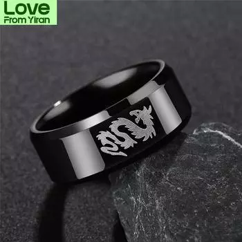 Панк-модный стиль, антикварные ретро-мужские украшения, кольцо викингов, женский амулет с черным драконом, винтажные скандинавские рунические кольца для женщин 10