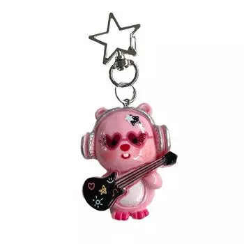 Панк-мультяшная рок-звезда, играющая на гитаре, брелок, кавайный аниме-подвесной кулон, украшение, школьная сумка, подвески, аксессуары, подарки onesize