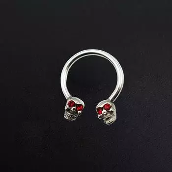 Панк Мужчины Пирсинг Череп Мода Алмазные Кольца Языка Губы Шпильки Серьги Стад Кольцо Губы