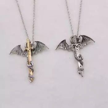Панк-мужчины светятся в темноте Драконий меч кулон-цепочка ожерелье вечерние ювелирные изделия подарок 1