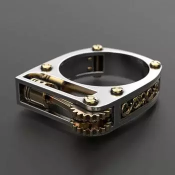 Панк Мужчины Женщины Механическая Шестерня Геометрическая Группа Палец Кольцо Партии Ювелирных Изделий Подарок US 10 KYRA0859