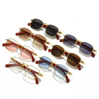 Панк-прямоугольные солнцезащитные очки мужские модные винтажные модные солнцезащитные очки в маленькой оправе безрамочные очки UV 400