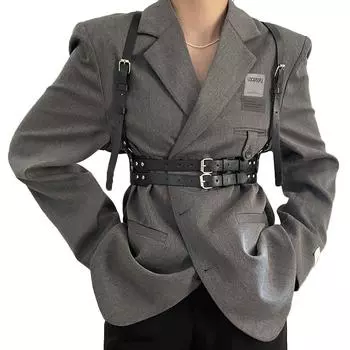 Панк-ремни для тела, женские кожаные ремни, аксессуары для корсетов, регулируемые ремни One size чёрный