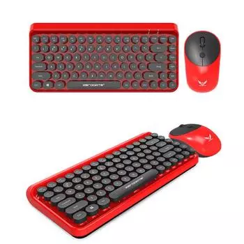 Панк Ретро 2,4 г Беспроводная клавиатура и мышь комбинированный набор с регулируемым разрешением для женщин Компьютер Офис Домашняя мода Друг Женский подарок
