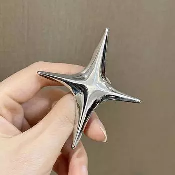 Панк-рок, серебряный цвет, металлические броши со звездами и крестом, темперамент, Иисус, счастливая брошь, булавки для мужчин и женщин, украшения для рубашек серебряный