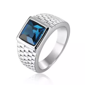 Панк-рок титановые стальные ремешки для часов линии натуральный камень квадратные кольца для мужчин ювелирные изделия с подвесками прямая поставка размер 7-12 7