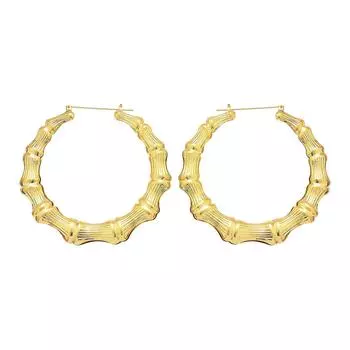 Панк Серьги для Женщин Ретро Бамбуковые Серьги в Форме Сердца Преувеличенные Диско Геометрические Серьги Металлические Аксессуары для Ушей