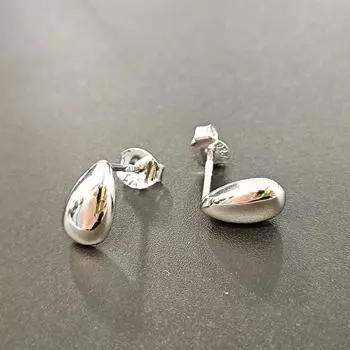 Панк-серьги-гвоздики из стерлингового серебра 925 пробы с каплями воды, наполовину пустые, для женщин серебряный