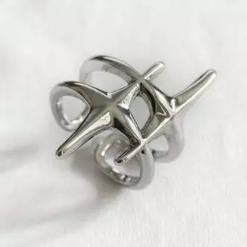 Панк серебряный цвет медные звезды открытые кольца для женщин и мужчин мода регулируемые парные кольца Y2K хип-хоп винтажное кольцо ювелирные изделия подарок