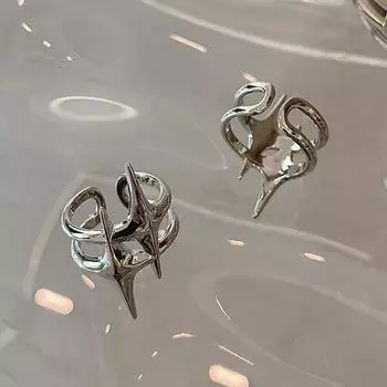 Панк Серебряный Цвет Звезды Открытые Кольца Для Мужчин Ювелирные Изделия Подарочные Хип-Хоп Винтажное Кольцо 1Pc