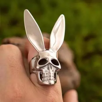 Панк смешной кролик череп маска кольцо индивидуальность мужской готический велосипед хип-хоп рок ювелирные изделия креативный подарок 8