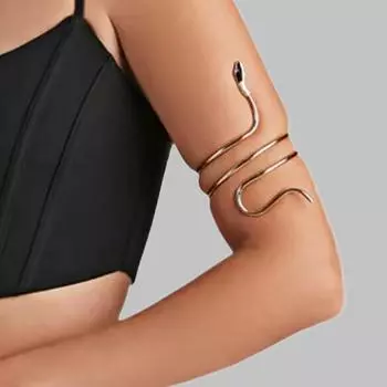 Панк спиральная змея манжета на руку браслет на руку женские украшения Египет спиральная змея манжета на руку браслет на руку золотой