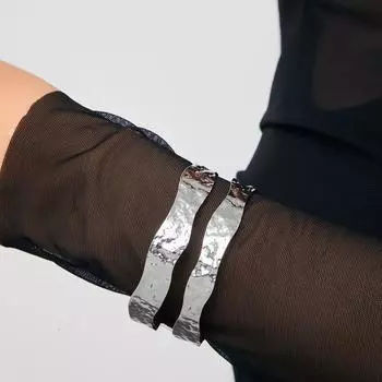 Панк-стиль кованый браслет-манжета геометрический полый металлический браслет классический открытый женский браслет Style 1