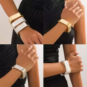 Панк-стиль металлические браслеты простые квадратные ручные цепочки ретро геометрические манжеты браслеты мужские Style 2