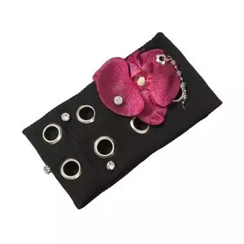 Панк Стиль Повязка на Голову Блестящие Стразы Металлическая Отделка Заклепками Вязаная Повязка для Волос Эластичный Дизайн с Широким Краем Аксессуары для Волос красный