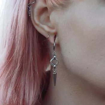 Панк-украшения Шипастые серьги Серьги для женщин Гранж-цепочки Аксессуары Серьги-подвески Корейские модные украшения Готические серьги