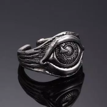 Панк унисекс сглаза резные женские кольца ручной работы для мужчин кольца на день рождения, Рождество, юбилей, подарок, ювелирные изделия, группа на Хэллоуин Resizable серебряный
