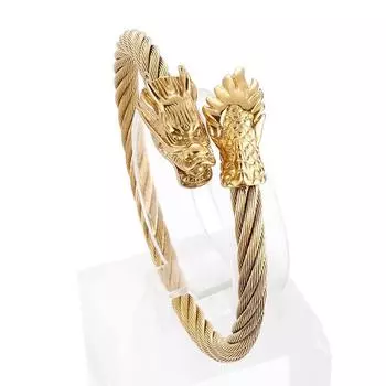 Панк Вакуумная гальваника 18-каратные ручные украшения Европейские и американские модные индивидуальные однопроводные краны Хвост дракона Мужской браслет из титановой стали