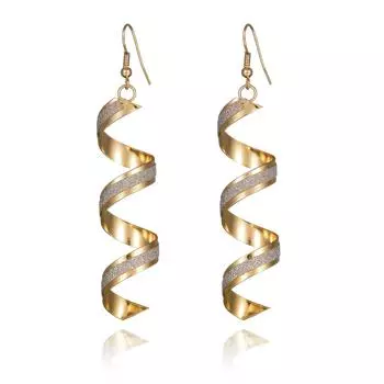 Панк-женские серьги-подвески в виде спиральных висячих украшений, подарок на День святого Валентина, длинные необычные серьги из нержавеющей стали, золотого и черного цвета