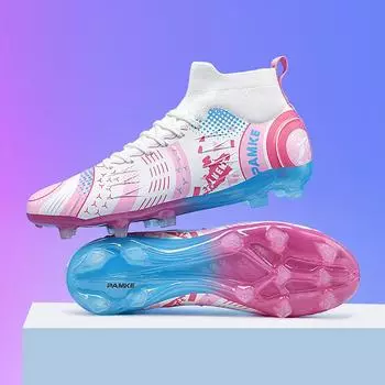 Panke s new football shoes kick 1.0 high-top AG spikes men s and women s grass game non-slip sports shoes 35