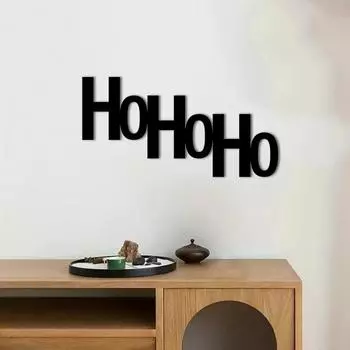 Panneau Mural Mtallique Ho Ho Ho Merry Christmas Tree Hanging Wall Art, Dcor Mtallique pour Mur, et Art en Fer чёрный