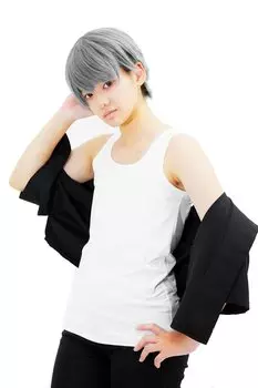 Panoramic Tank Clothing [LINOFLE] Shirt, Chest-Crushing Top, Rubber, Cosplay, Men s (L, White)