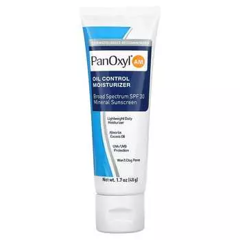 PanOxyl, PanOcyl AM, увлажняющий крем для контроля жирности кожи, SPF30, 48 г (1,7 унции)