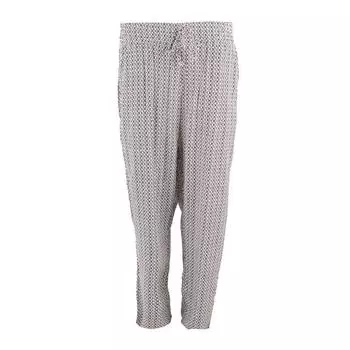 Бело-черные струящиеся брюки с геометрическим рисунком Женский MANOUKIAN S белый