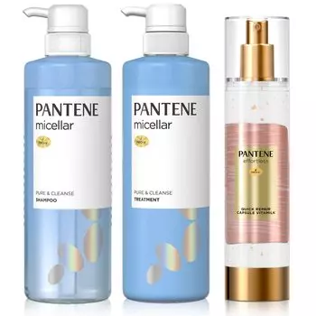 Pantene Micellar Pure Cleanse Шампунь/Лечение/Vitamilk & [Покупка набора] синий
