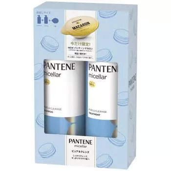 Pantene Мицеллярный шампунь для лечения волос с дозатором 1 макарон Pure Cleanse (с маской) 400мл+400г+12мл и [Покупка набора]