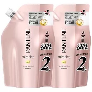 Pantene Miracles Shampoo Refill Extra Large 880mL x 2 Crystal Smooth [Bulk Purchase]
