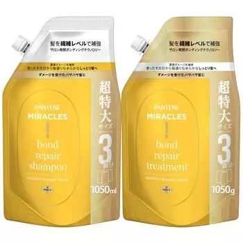 Pantene Miracles Шампунь-уход 1050г x 2 Большая сменная упаковка Увлажнение Восстановление & &