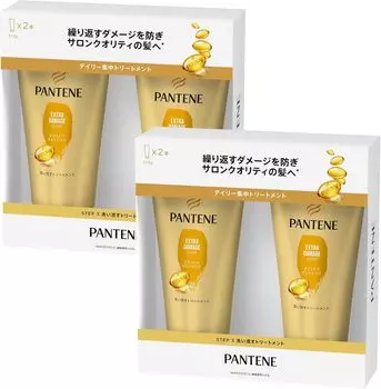 Pantene Treatment 310 г x 2 шт. x 2 коробки Extra Damage Care Смываемый [Оптовая закупка] золотой