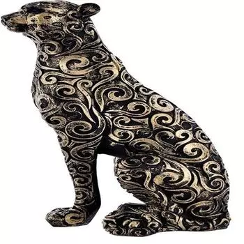 Пантера в сидячей позе скульптура животного для домашнего декора статуэтка дисплей домашний декор