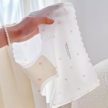 Panties Female Super Thin Strawberry Printed Mask Underpantys for Women Peach Buttocks Quick Drying Seamless Mid Waist Briefs briefs lingerie M