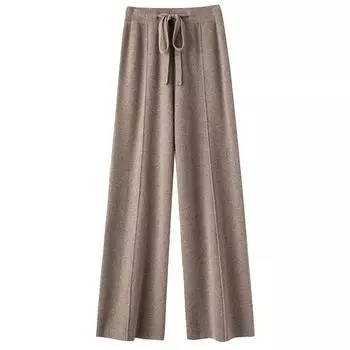 Pants for Women Elastic High Waist Long Trousers Plus Size Double Layer Thickened Stretchy Solid Colour Versatile Casual Wide Leg Jeans Pants S