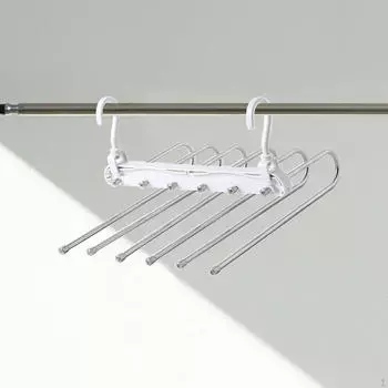 Вешалка для брюк Органайзер для брюк Регулируемый Экономящий пространство Многофункциональный Складной синий